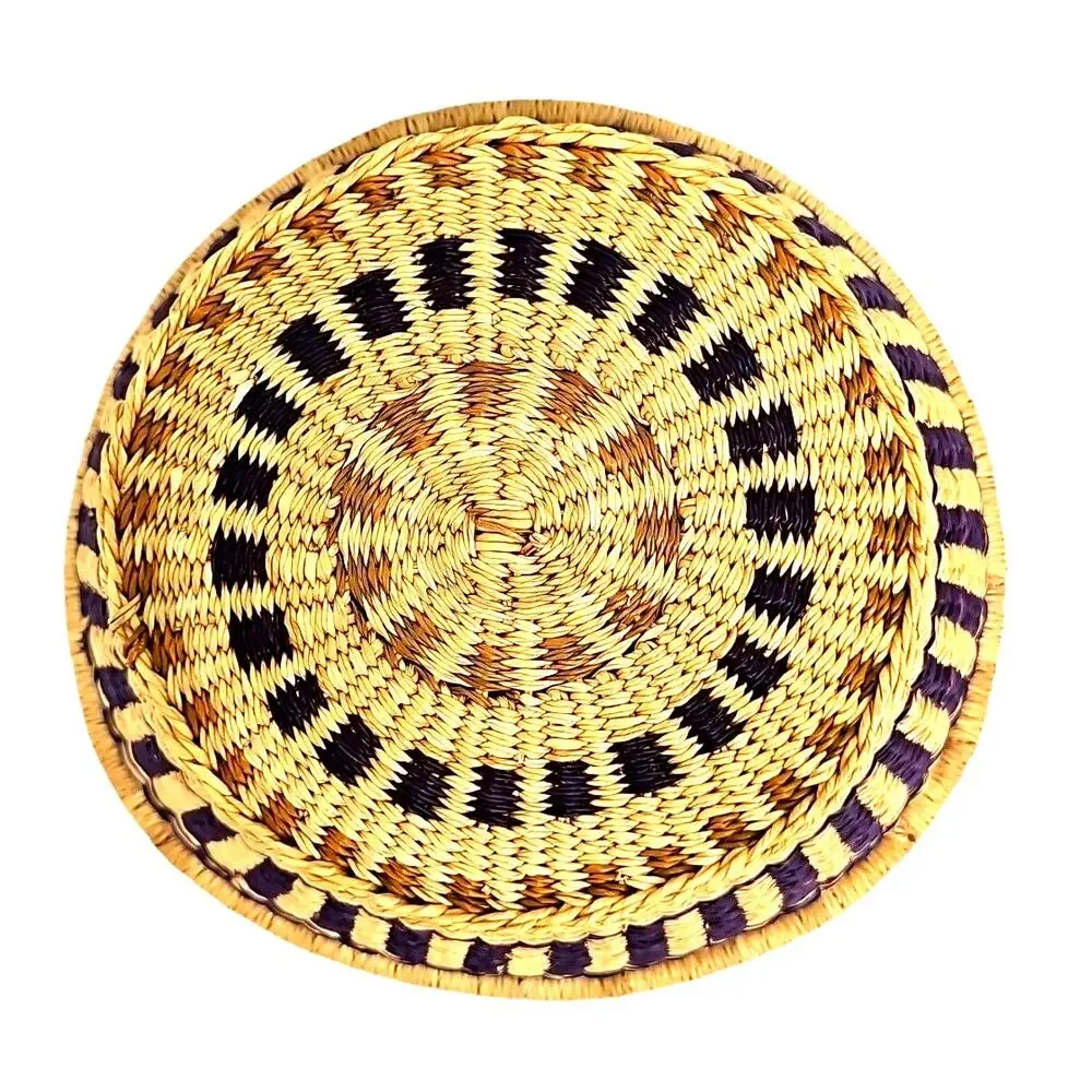 Beautiful Hand Woven Elephant Grass Multi Colored Decorative Multi-Use Basket
